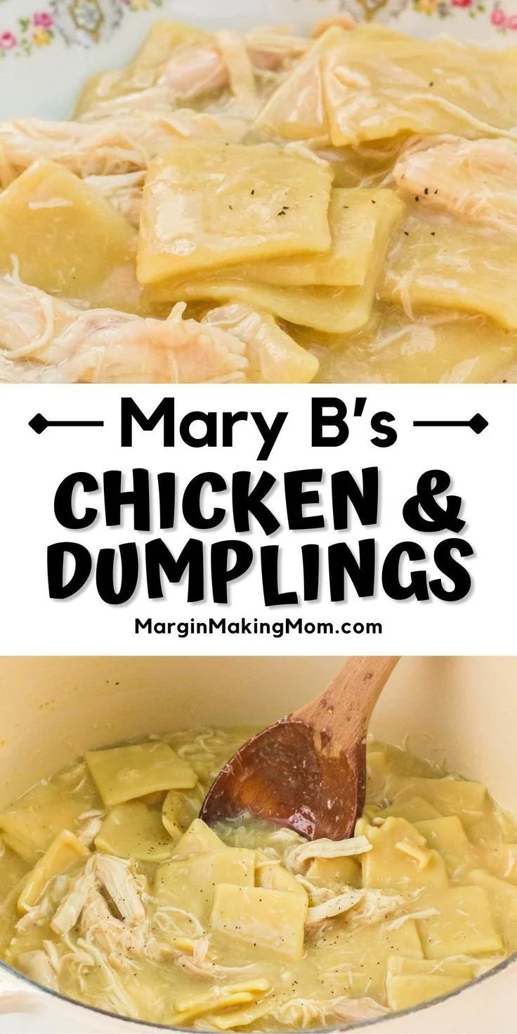 Delicious Chicken and Dumplings made with Frozen Mary B's Dumplings