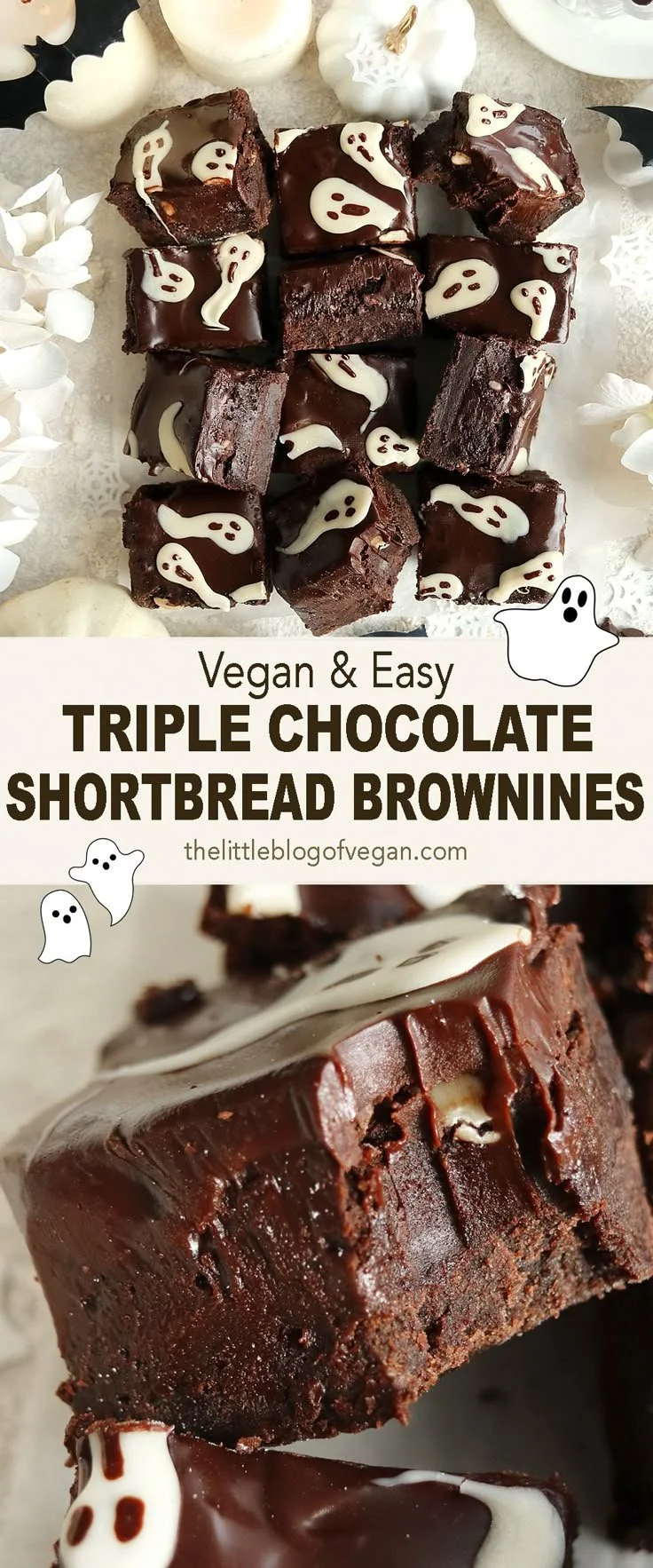 Delicious Halloween chocolate brownies with spooky decorations